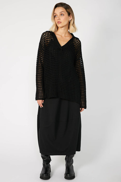 chain sweater / black