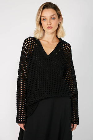 chain sweater / black