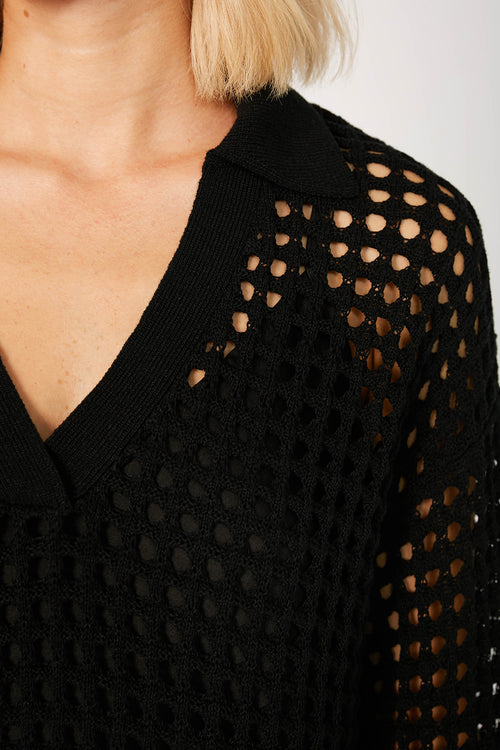 chain sweater / black