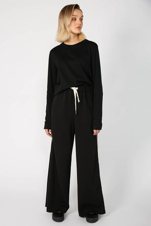 contrasted trackpant / black|ecru