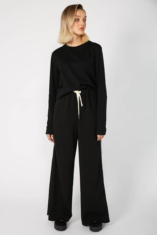contrasted trackpant / black|ecru