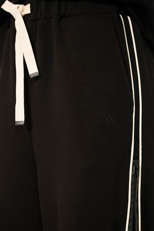 contrasted trackpant / black|ecru