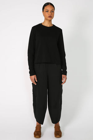 refine long sleeve tee / black