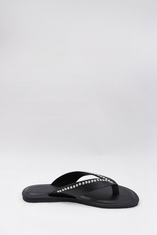 slant thong / black|silver