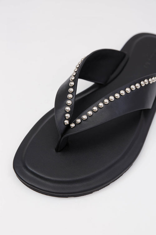 slant thong / black|silver