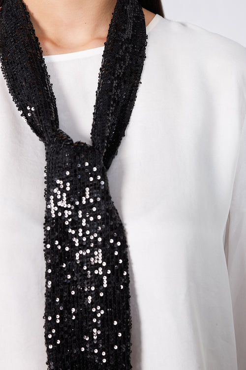 sparkle neck tie / black sequin