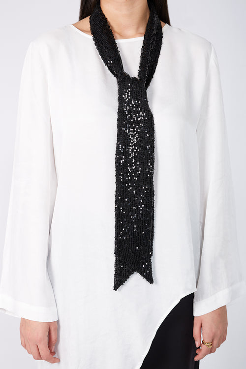 sparkle neck tie / black sequin