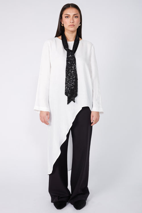 sparkle neck tie / black sequin