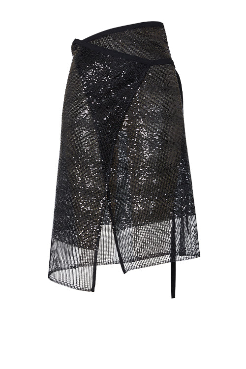 wrap sparkle layer / black sequin