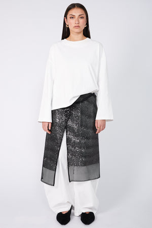 wrap sparkle layer / black sequin