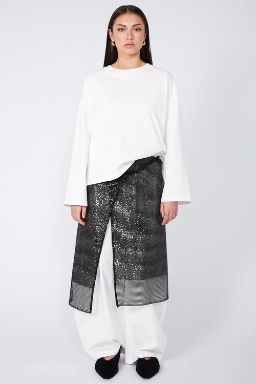 wrap sparkle layer / black sequin