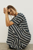 spin dress / navy|cream multi stripe