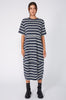 spin dress / navy|cream multi stripe