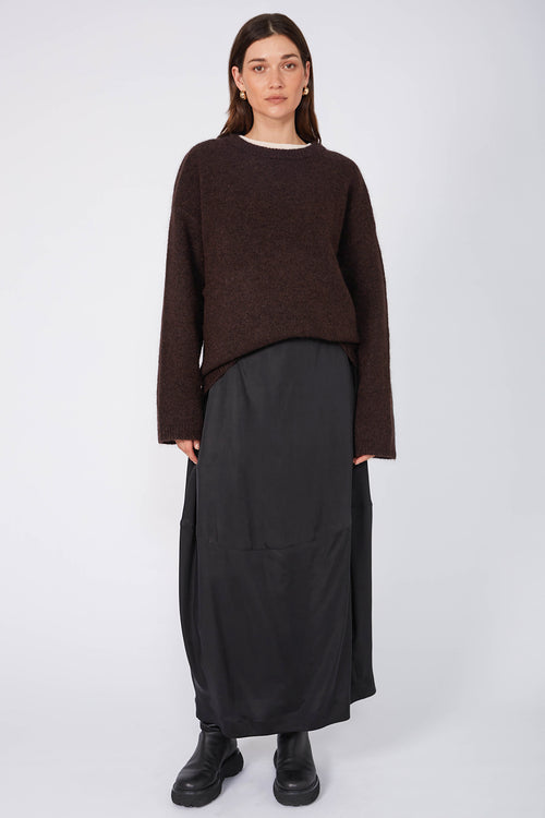 spin maxi skirt / black