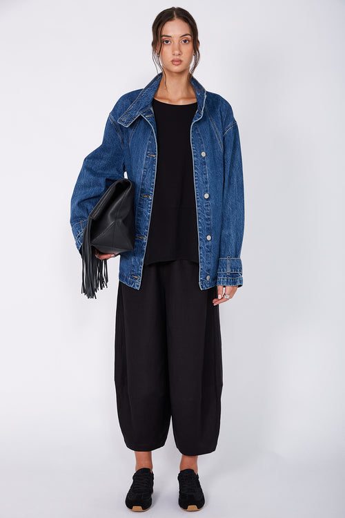 spin short sleeve top / black