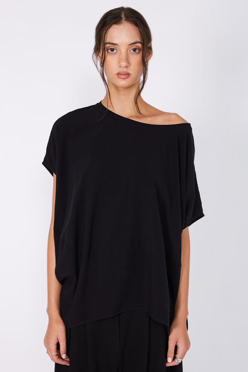 spin short sleeve top / black