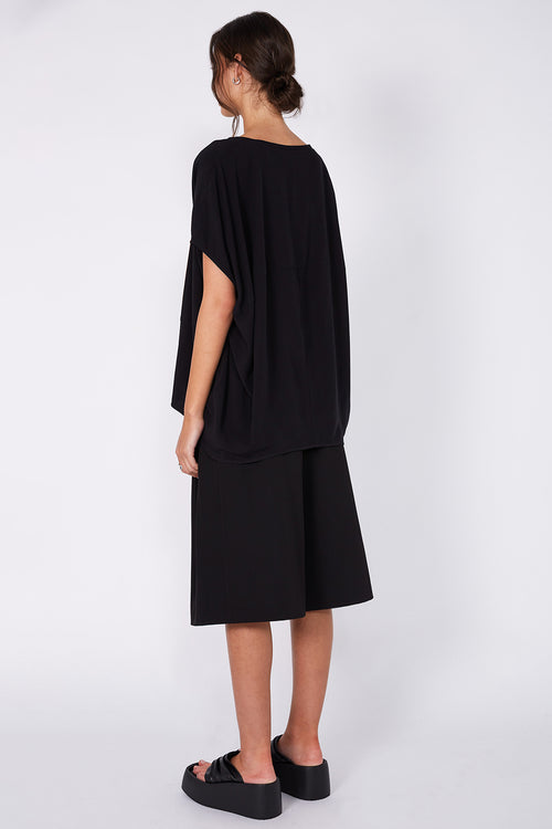 spin short sleeve top / black