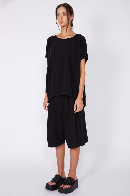 spin short sleeve top / black