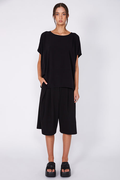 spin short sleeve top / black
