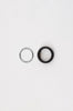 stacked wooden ring / black|silver