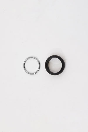 stacked wooden ring / black|silver