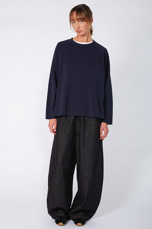 stand long sleeve tee / navy