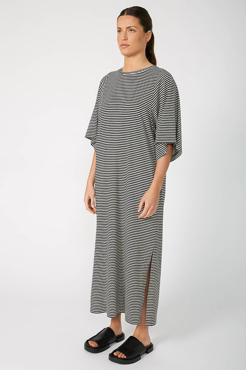 still maxi dress / black|natural stripe