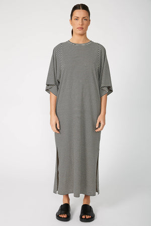 still maxi dress / black|natural stripe