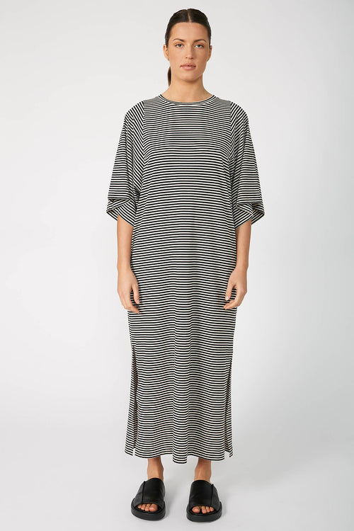 still maxi dress / black|natural stripe