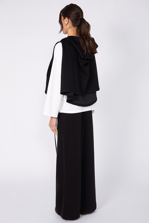 streaked pant / black|ecru