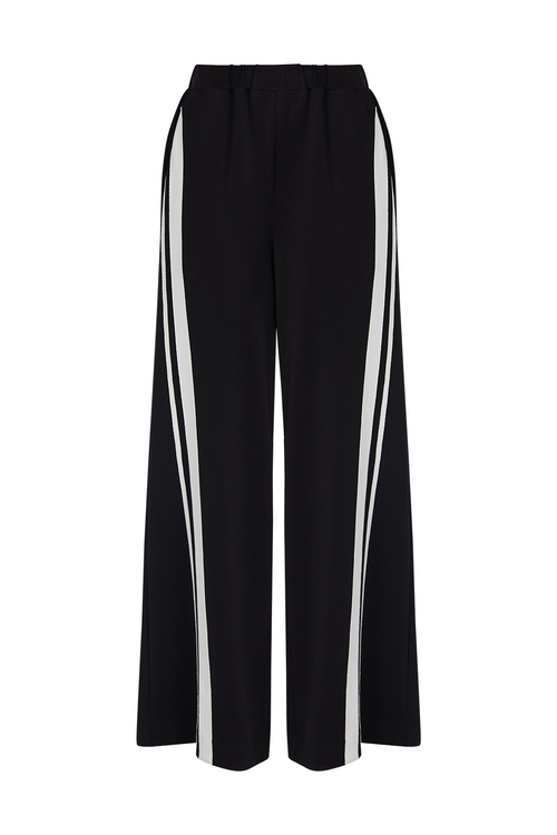 streaked pant / black|ecru