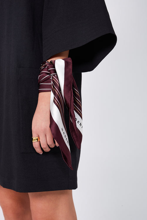 stripe moochi scarf / aubergine