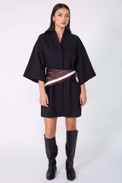 stripe moochi scarf / aubergine