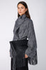 tassel fold tote / black