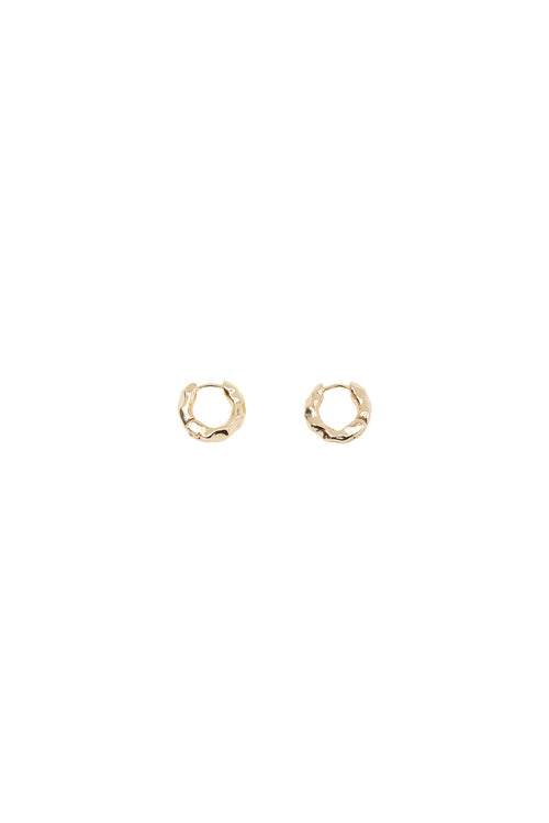 textured huggy earring / gold