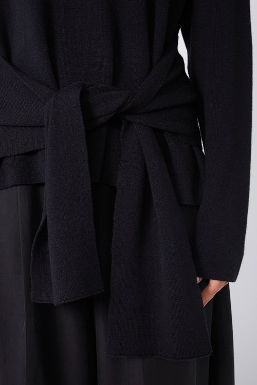 tie sweater / black