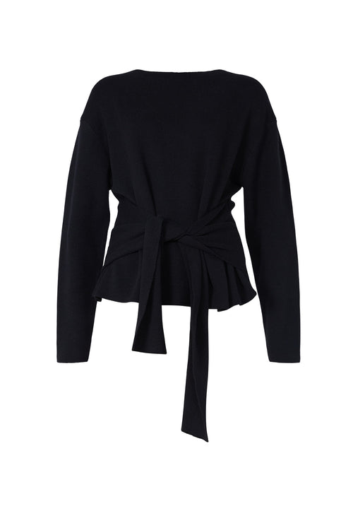 tie sweater / black