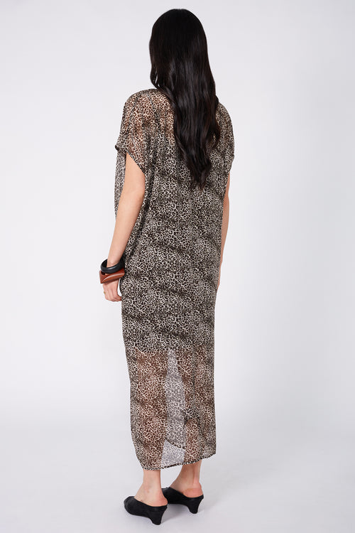 truss maxi dress / stone|chocolate|moss print