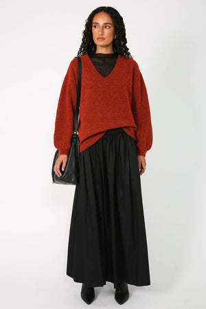 twined sweater / sumac orange