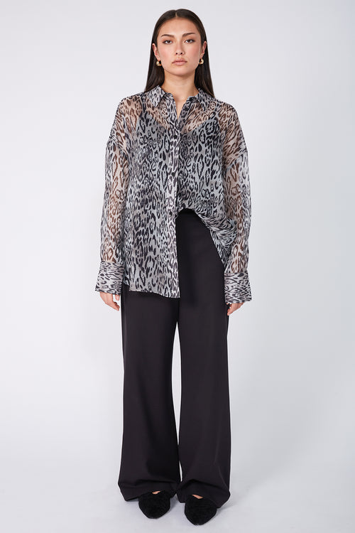 untold oversize shirt / silver wilderness print