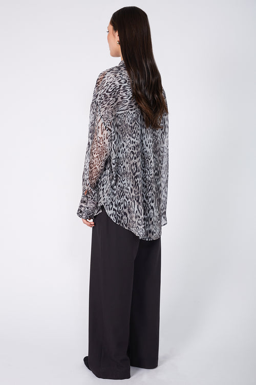 untold oversize shirt / silver wilderness print