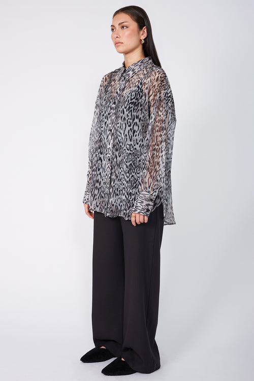 untold oversize shirt / silver wilderness print