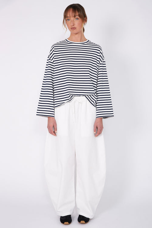 urban top / ecru | navy stripe