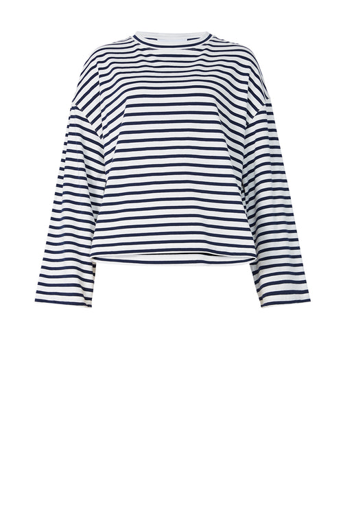 urban top / ecru | navy stripe