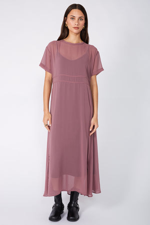 wisp midi dress / dusky mauve
