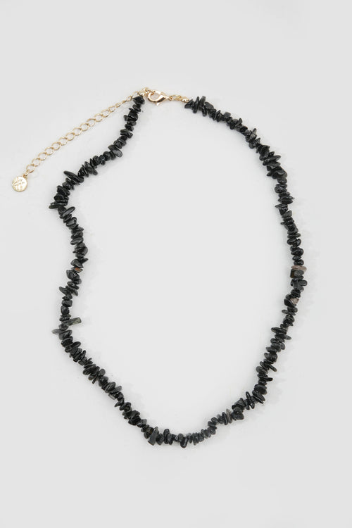 rocky necklace / black|gold