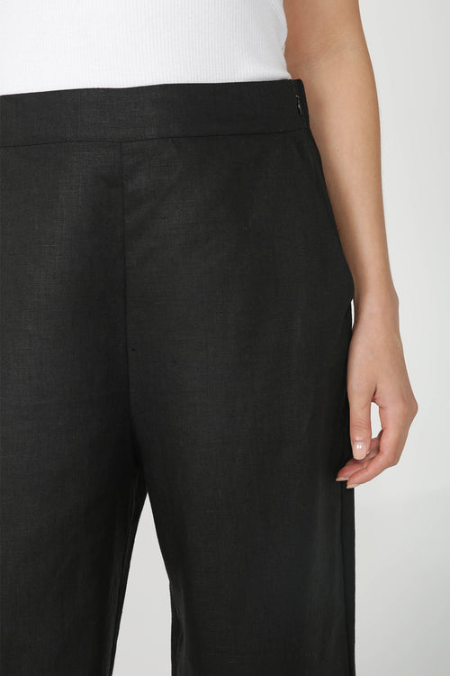 glowed pant / black linen