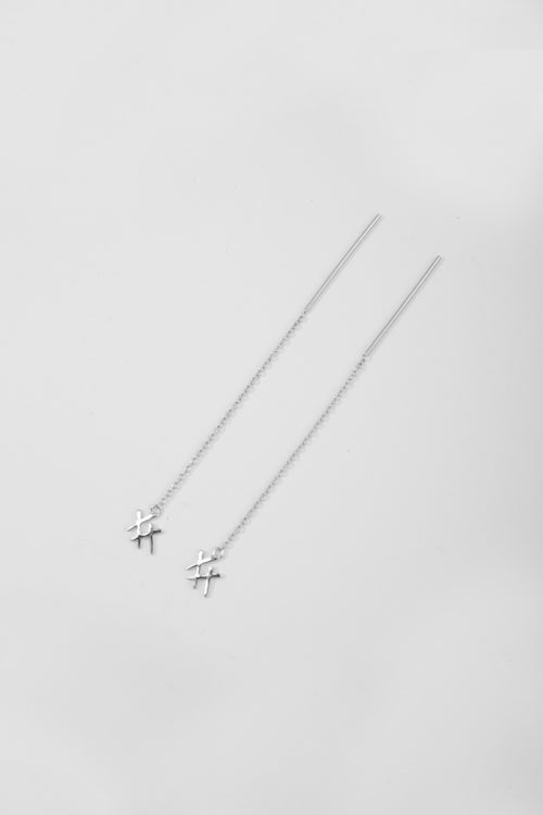 xx thread earring / silver